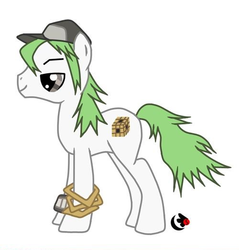 Size: 500x524 | Tagged: artist needed, safe, earth pony, pony, bracelet, hat, n, natural harmonia gropius, pokémon, ponified, solo