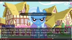 Size: 1366x768 | Tagged: safe, trixie, pony, unicorn, turnabout storm, g4, double rainboom puppet, female, looking at you, mare, screenshot failure, solo