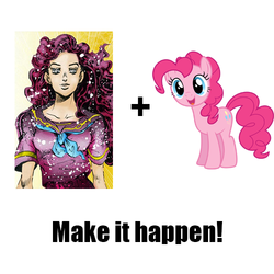 Size: 500x500 | Tagged: safe, pinkie pie, g4, diamond is unbreakable, exploitable meme, hair magic, jojo's bizarre adventure, love deluxe, make it happen, meme, stand, yukako yamagishi