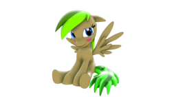 Size: 1920x1080 | Tagged: safe, artist:texas-doughnut, oc, oc only, pegasus, pony, 3d, blushing, female, mare, sitting, solo
