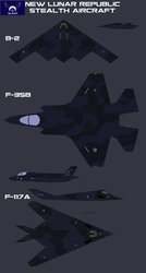 Size: 655x1220 | Tagged: safe, artist:lonewolf3878, air force, aircraft, b-2 spirit, barely pony related, bomber, f-117 nighthawk, f-35 lightning ii, jet, multirole, new lunar republic, plane, stealth aircraft, warplane