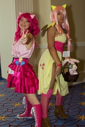 Size: 2512x3768 | Tagged: safe, fluttershy, pinkie pie, human, g4, cosplay, irl, irl human, photo