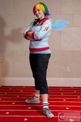 Size: 533x800 | Tagged: safe, rainbow dash, human, g4, cosplay, irl, irl human, photo, solo