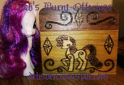 Size: 725x496 | Tagged: safe, artist:debsburntofferings, rarity, g4, craft, female, irl, photo, pyrography, toy