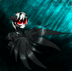 Size: 900x882 | Tagged: safe, artist:the--cloudsmasher, oc, oc only, pegasus, pony, glowing eyes, solo, soulless reaper