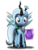 Size: 640x834 | Tagged: safe, artist:evil-dec0y, queen chrysalis, trixie, pony, unicorn, g4, clothes, costume, female, kathleen barr, mare, nightmare night, simple background, solo, transparent background, voice actor joke