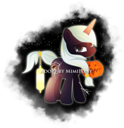 Size: 600x618 | Tagged: safe, artist:mimipony, oc, oc only, pony, unicorn, halloween, holiday, jack-o-lantern, pumpkin, solo