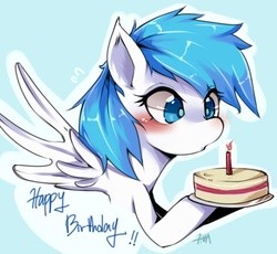 Size: 700x644 | Tagged: safe, artist:hua, oc, oc only, pegasus, pony, cake, food, solo