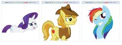 Size: 810x304 | Tagged: safe, braeburn, rainbow dash, rarity, g4, exploitable meme, juxtaposition, juxtaposition win, meme, shipping