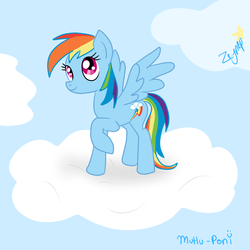 Size: 2500x2500 | Tagged: safe, artist:mutlu poni, rainbow dash, g4, cloud, cloudy, female, solo