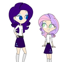 Size: 992x852 | Tagged: safe, artist:annasabi101, rarity, sweetie belle, human, g4, happy, humanized