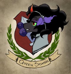 Size: 878x911 | Tagged: safe, artist:dunnowhattowrite, king sombra, pony, g4, askmaresombra, fanart, female, mare, queen umbra, rule 63, solo