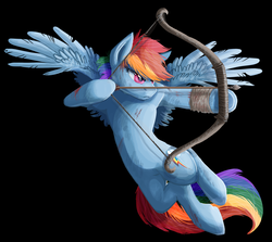 Size: 3012x2690 | Tagged: safe, artist:gonedreamer, rainbow dash, g4, archer, archer dash, archery, arrow, blood, bow (weapon), bow and arrow, dexterous hooves, female, solo, tomb raider, weapon