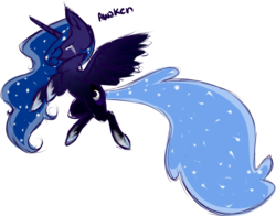 Size: 1124x883 | Tagged: safe, artist:sarahsquirrels, princess luna, g4, crying, female, simple background, solo