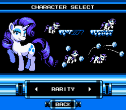 Size: 256x224 | Tagged: safe, artist:khaomortadios, rarity, g4, game, mega man (series), megapony, pixel art