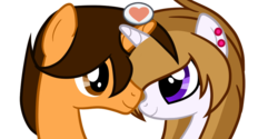 Size: 1000x500 | Tagged: safe, artist:sandra626, oc, oc only, pony, unicorn, earring, female, freakii, heart, justcola, male, shipping, straight