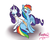 Size: 500x400 | Tagged: safe, artist:rastaquouere69, rainbow dash, rarity, g4, bandage, blood, female, first aid, injured, lesbian, ship:raridash, shipping