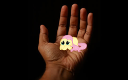 Size: 480x299 | Tagged: safe, edit, fluttershy, g4, hand, in goliath's palm, photo, tiny