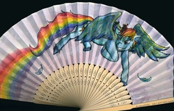 Size: 3492x2236 | Tagged: safe, artist:mirrankei, rainbow dash, g4, craft, customized toy, fan