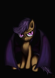 Size: 2893x4092 | Tagged: safe, artist:rameslack, scootaloo, bat pony, pony, g4, bat ponified, fangs, female, race swap, scootabat, solo