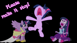 Size: 1280x720 | Tagged: safe, artist:kwark85, twilight sparkle, unicorn, equestria girls, g4, my little pony equestria girls, alicorn drama, cry some more, drama, equestria girls drama, exploitable meme, meme, mouthpiece, the duck goes kwark, twilight sparkle (alicorn), twiscream, unicorn twilight