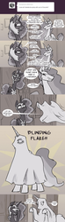 Size: 850x2855 | Tagged: safe, artist:herny, nightmare moon, princess celestia, princess luna, ghost, luna-afterdark, g4, 2spooky, adorkable, bedsheet ghost, blinding flare, clothes, comic, costume, cute, cutelestia, dork, eyes closed, facehoof, frown, funny, grin, gritted teeth, luna is not amused, nightmare luna, nightmare night, sheet, sillestia, smiling, smirk, spooky, tumblr, unamused, wide eyes
