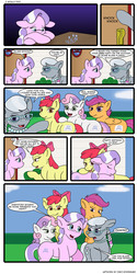 Size: 800x1601 | Tagged: safe, artist:thedigodragon, apple bloom, diamond tiara, scootaloo, silver spoon, sweetie belle, earth pony, pegasus, pony, unicorn, g4, comic, cute, cutie mark, cutie mark crusaders, diamondbetes, female, filly, foal, friendship