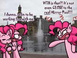 Size: 733x550 | Tagged: safe, artist:alittleofsomething, pinkie pie, g4, clone, irl, mirror pool, photo, pinkie clone, ponies in real life