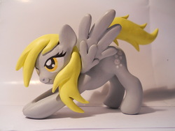 Size: 4320x3240 | Tagged: safe, artist:earthenpony, derpy hooves, pegasus, pony, g4, exploitable meme, female, iwtcird, mare, meme, scrunchy face, sculpture, solo