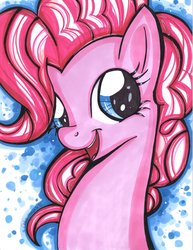 Size: 1704x2202 | Tagged: safe, artist:frostykat13, pinkie pie, g4, female, portrait, solo, traditional art