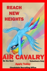 Size: 1728x2592 | Tagged: safe, artist:tzelly-el, rainbow dash, pegasus, pony, g4, female, goggles, poster, propaganda, solo