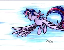 Size: 2052x1618 | Tagged: safe, artist:frostykat13, twilight sparkle, alicorn, pony, g4, female, mare, solo, traditional art, twilight sparkle (alicorn)