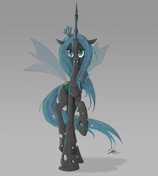 Size: 2000x2222 | Tagged: safe, artist:ncmares, queen chrysalis, changeling, changeling queen, g4, crown, female, jewelry, looking at you, regalia, solo