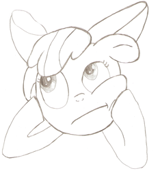 Size: 1346x1438 | Tagged: safe, artist:applejackfrost, apple bloom, g4, female, monochrome, solo