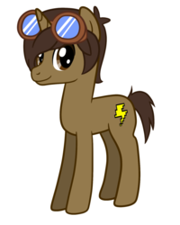 Size: 799x1000 | Tagged: safe, artist:freakization, oc, oc only, oc:sunny dasher, pony, unicorn, commission, goggles, goggles on head, simple background, solo, transparent background