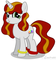 Size: 958x1035 | Tagged: safe, artist:sandra626, oc, oc only, oc:reading rainbow, pony, unicorn, bracelet, commission, female, jewelry, mare, simple background, solo, transparent background