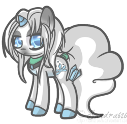 Size: 553x543 | Tagged: safe, artist:freakization, oc, oc only, oc:crispy flocon, pony, unicorn, collar, commission, crystal, cute, frown, long tail, looking at you, simple background, solo, tail wrap, transparent background