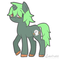 Size: 543x543 | Tagged: safe, artist:freakization, oc, oc only, oc:numbskull, pony, unicorn, commission, horn, simple background, small horn, solo, thick horn, transparent background