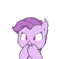 Size: 451x408 | Tagged: safe, artist:ask-pixel-brony, artist:carnifex, oc, oc only, oc:lavender, dracony, hybrid, animated, cute, hiccup, interspecies offspring, lavandorable, offspring, onomatopoeia, parent:rarity, parent:spike, parents:sparity, simple background, solo, white background, wide eyes