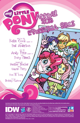 Size: 630x969 | Tagged: safe, idw, official comic, applejack, fluttershy, pinkie pie, rainbow dash, rarity, equestria girls, g4, spoiler:comic, spoiler:comicannual2013, humane five, idw advertisement, photo, preview