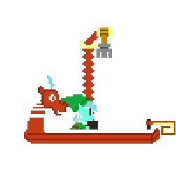 Size: 300x300 | Tagged: safe, artist:zztfox, discord, lyra heartstrings, pony, unicorn, g4, animated, boat, king of red lions, link, pixel art, the legend of zelda, the legend of zelda: the wind waker