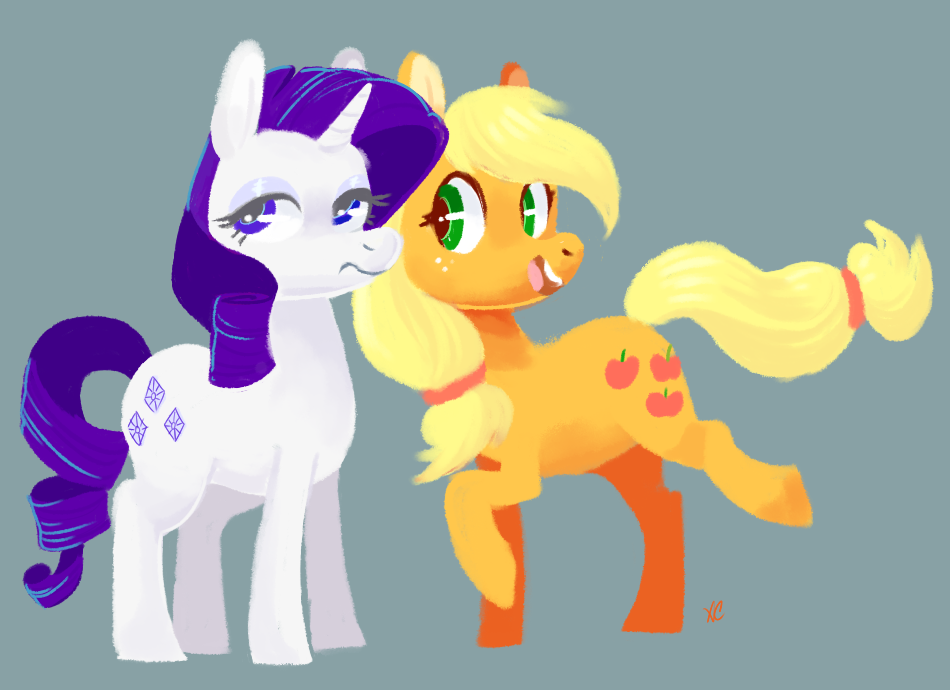 #458858 - safe, artist:comikazia, applejack, rarity, g4, female ...