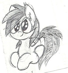 Size: 594x638 | Tagged: safe, artist:theharmonicdeviant, rainbow dash, g4, female, monochrome, solo, traditional art