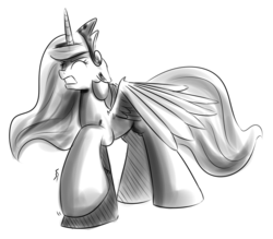 Size: 800x700 | Tagged: safe, artist:xioade, princess celestia, g4, female, hooves, large hooves, sketch, solo