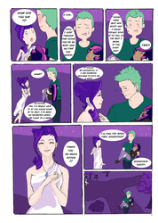 Size: 755x1058 | Tagged: safe, artist:demdoodles, rarity, spike, twilight sparkle, human, comic:measurements, g4, comic, dark skin, humanized