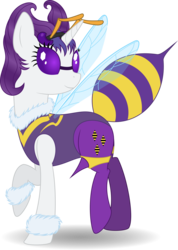 Size: 3554x5000 | Tagged: safe, artist:ambassad0r, rarity, g4, absurd resolution, clothes, costume, crossover, darkstalkers, female, nightmare night, q-bee, simple background, solo, transparent background, vector