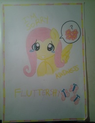 Size: 1536x1976 | Tagged: safe, artist:lolly <3, fluttershy, pegasus, pony, g4, flower, text