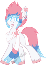 Size: 502x709 | Tagged: safe, artist:k-ouha, sylveon, clothes, pokémon, pokémon x and y, ponified, scarf, simple background, solo, transparent background, unshorn fetlocks