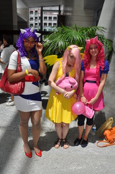 Size: 2848x4288 | Tagged: safe, fluttershy, pinkie pie, rarity, human, g4, cosplay, irl, irl human, photo
