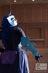 Size: 693x1040 | Tagged: safe, artist:booksavvy, nightmare moon, human, g4, cosplay, irl, irl human, photo, solo